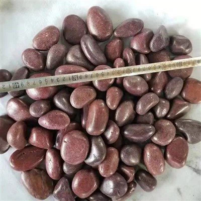 नेचर स्टोन लाल सफ़ेद काला पॉलिश किया हुआ कंकड़ पत्थर