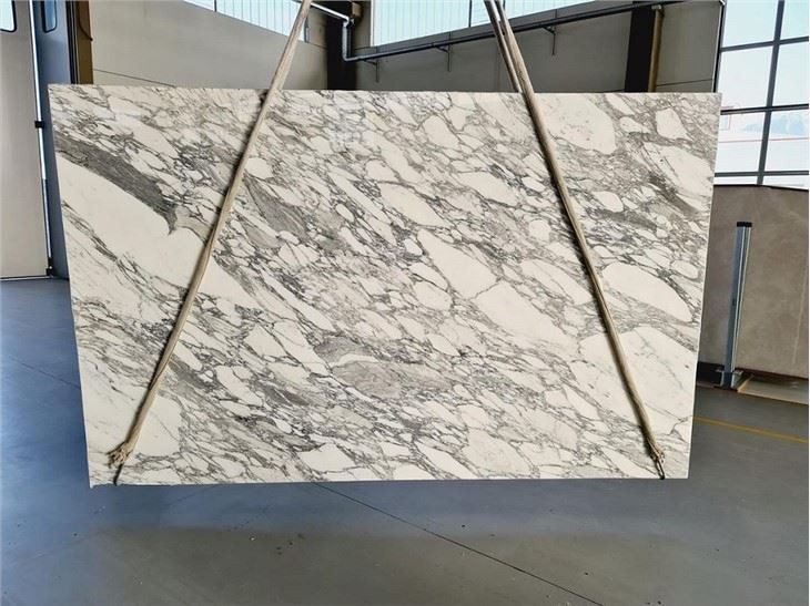 Polished Arabescato White Marble