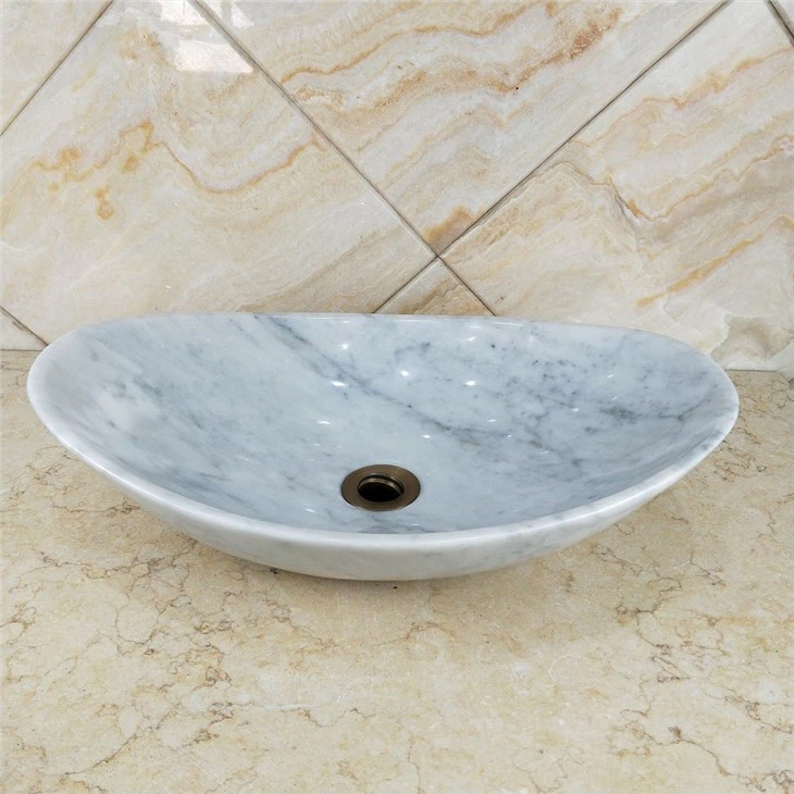 White Marble Basin For Bathroom