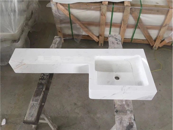 White Marble Basin For Bathroom